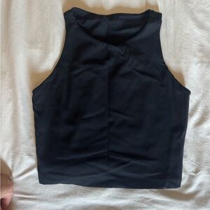 CRZ YOGA Black High-Neck Tank Crop Top